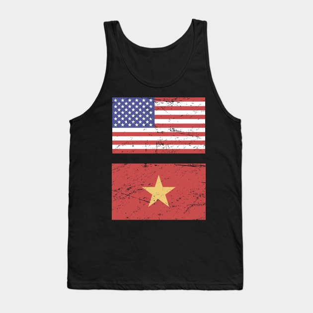 United States Flag & Vietnam Flag Tank Top by MeatMan